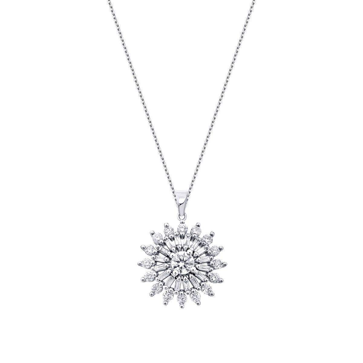 0.97 ct. Diamant Baguette Sonne Halsketten