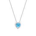0.61 Karat Diamant Blue Topaz Herz Halskette