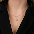 0.98 Karat Diamant Blue Topaz Baguette Halskette