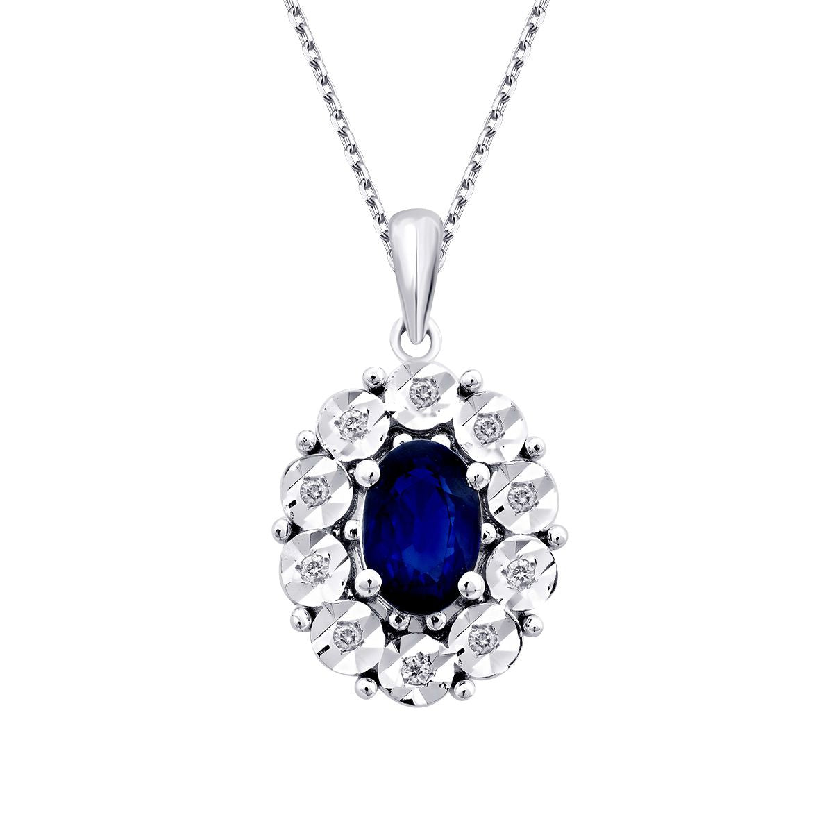 0.59 Karat Diamant Effect Saphir Trend Halskette