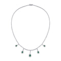 5.80 ct. Diamant Tropfen Smaragd Halskette