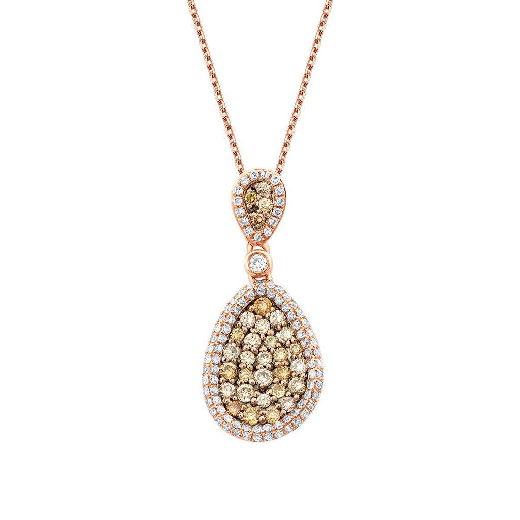 0.74 Karat Diamant Rund Stein Tropfen Halskette