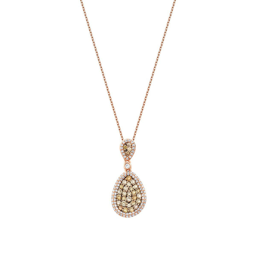 0.74 Karat Diamant Rund Stein Tropfen Halskette