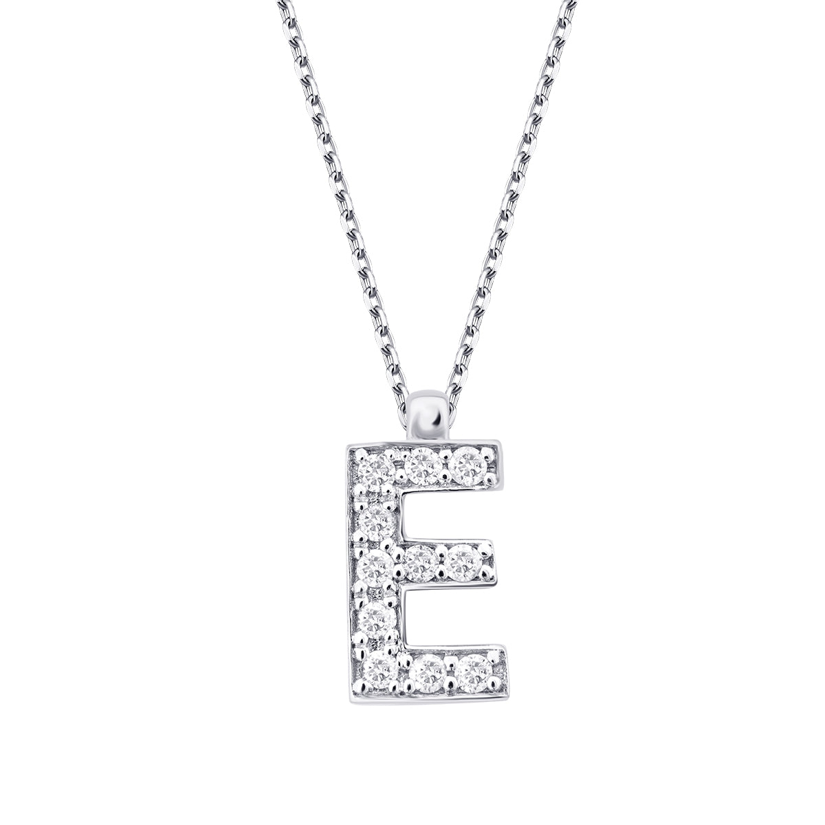 0.07 Karat Diamant E Buchstaben Halskette