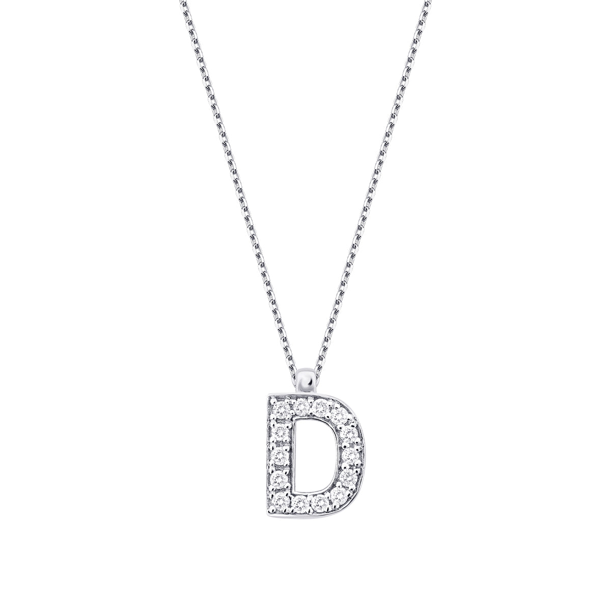 0.08 Karat Diamant D Buchstaben Halskette
