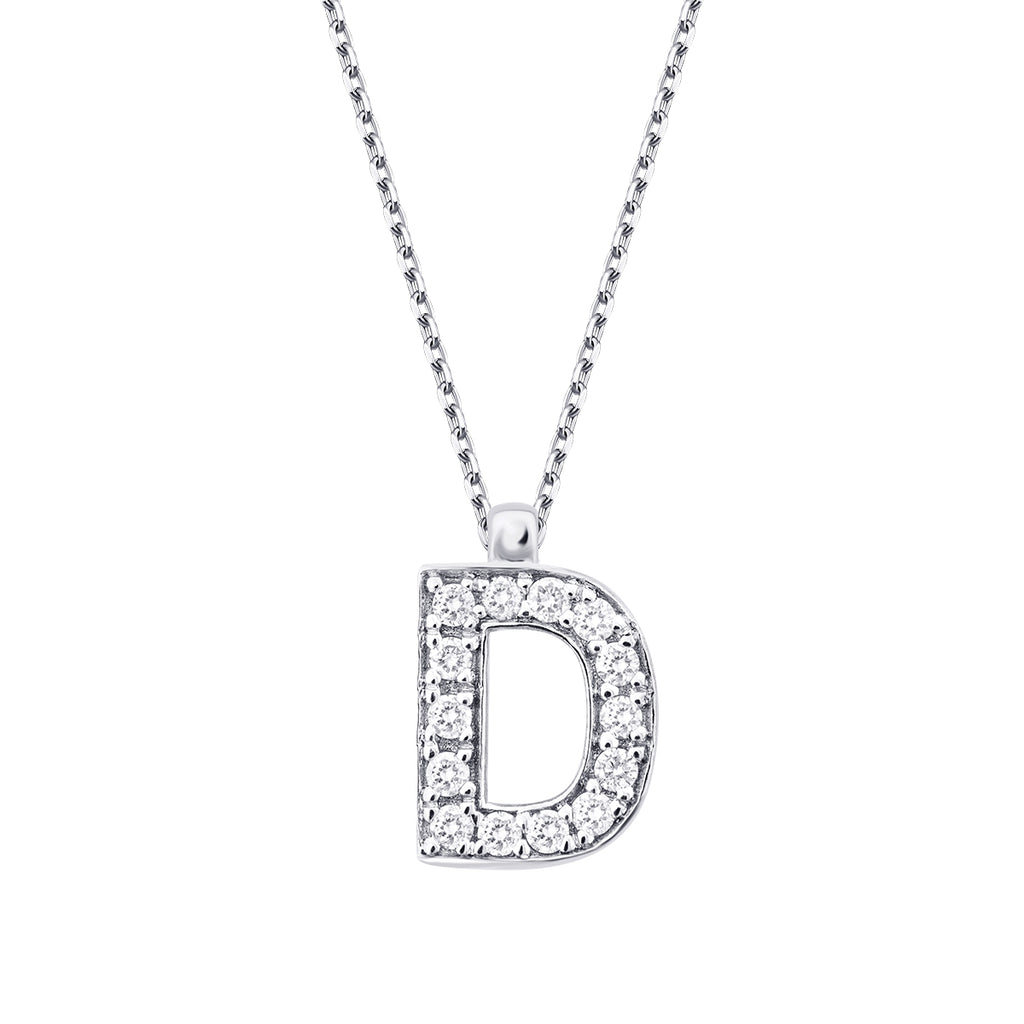 0.08 Karat Diamant D Buchstaben Halskette