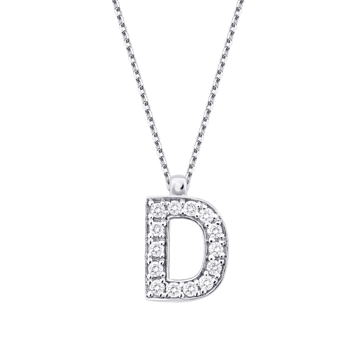 0.08 Karat Diamant D Buchstaben Halskette