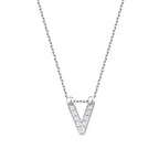 0.04 Karat Diamant V Buchstaben Halskette
