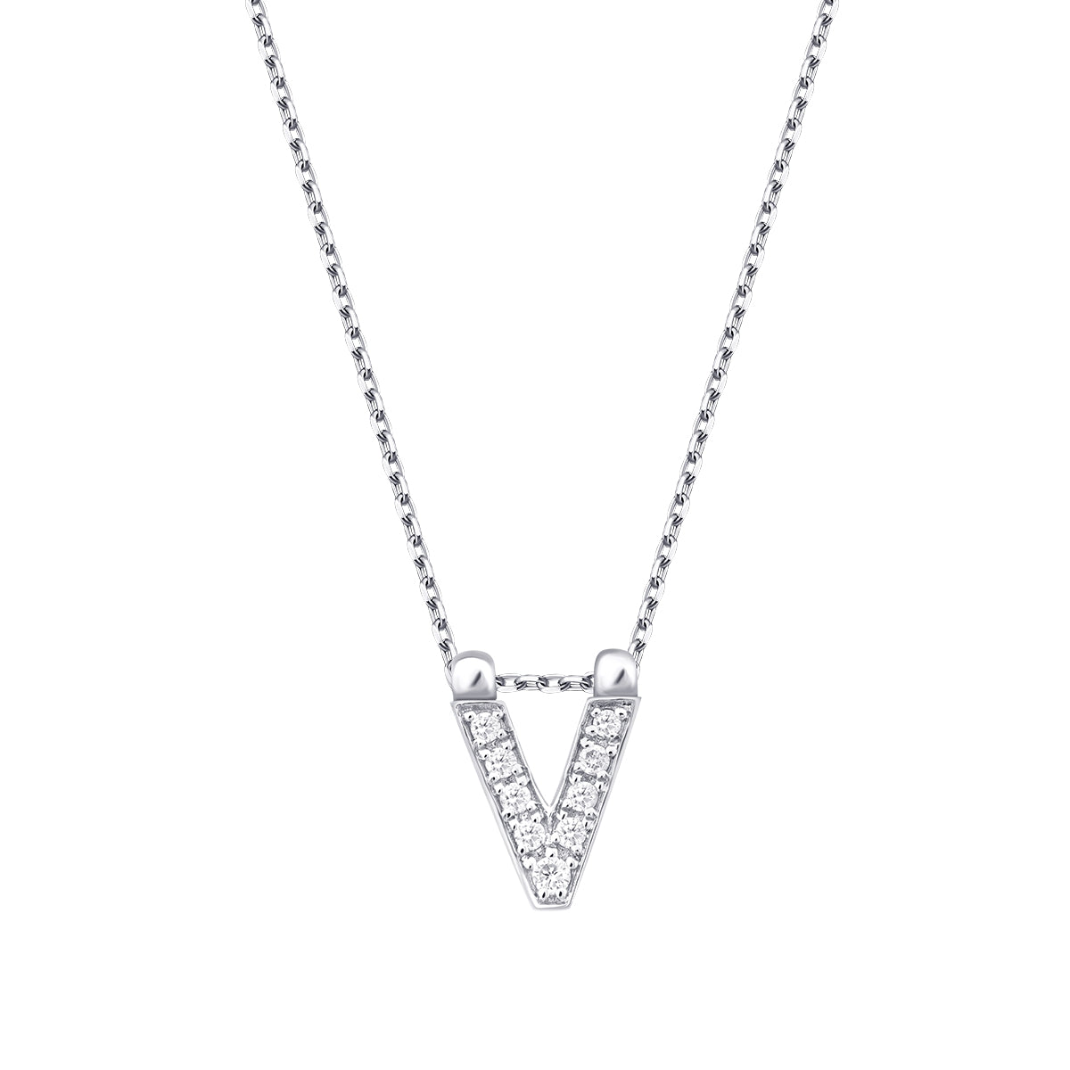 0.04 Karat Diamant V Buchstaben Halskette