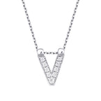 0.04 Karat Diamant V Buchstaben Halskette