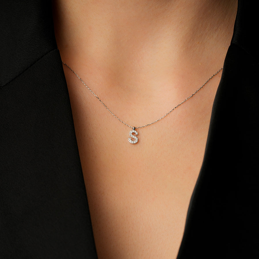 0.08 Karat Diamant S Buchstaben Halskette