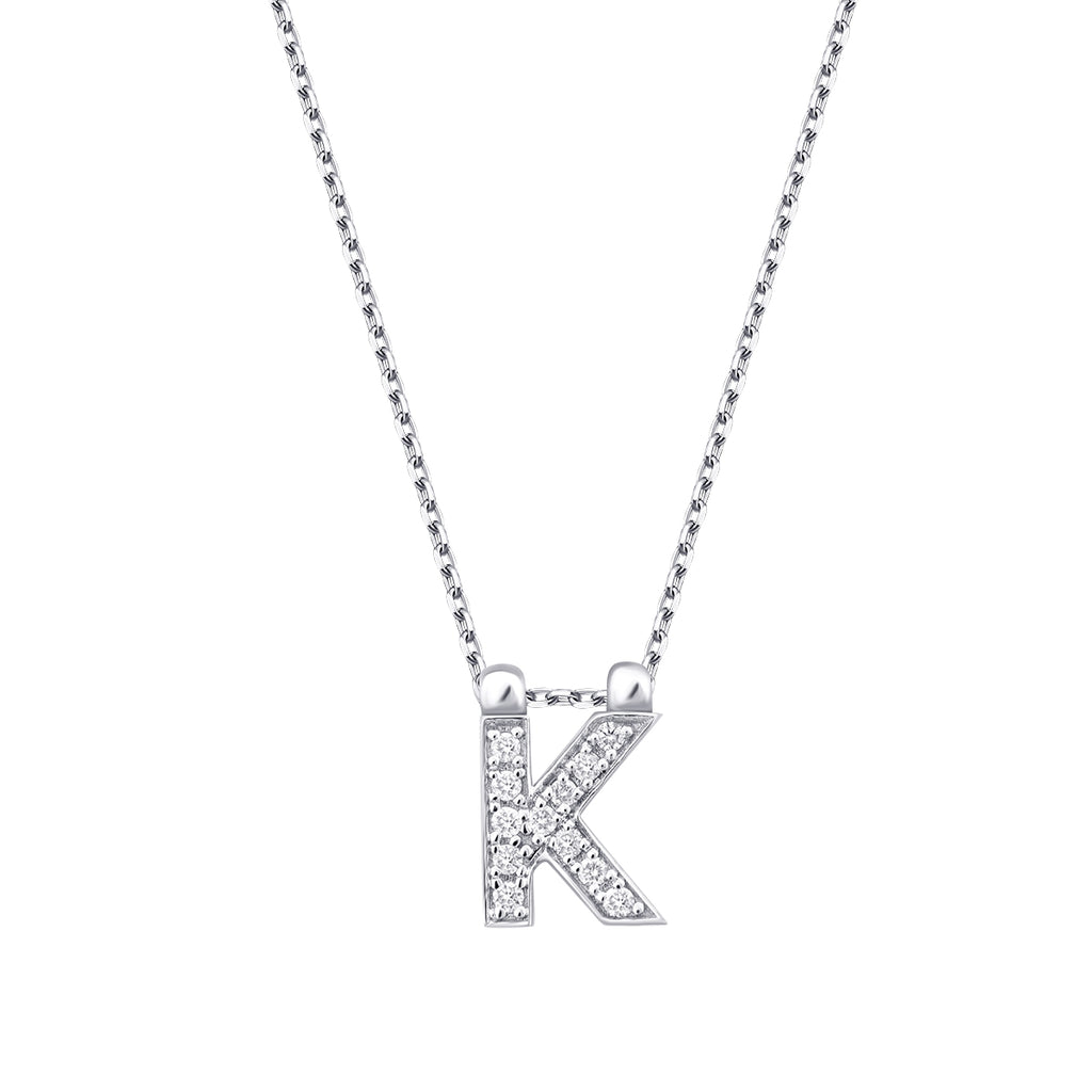 0.06 Karat Diamant K Buchstaben Halskette