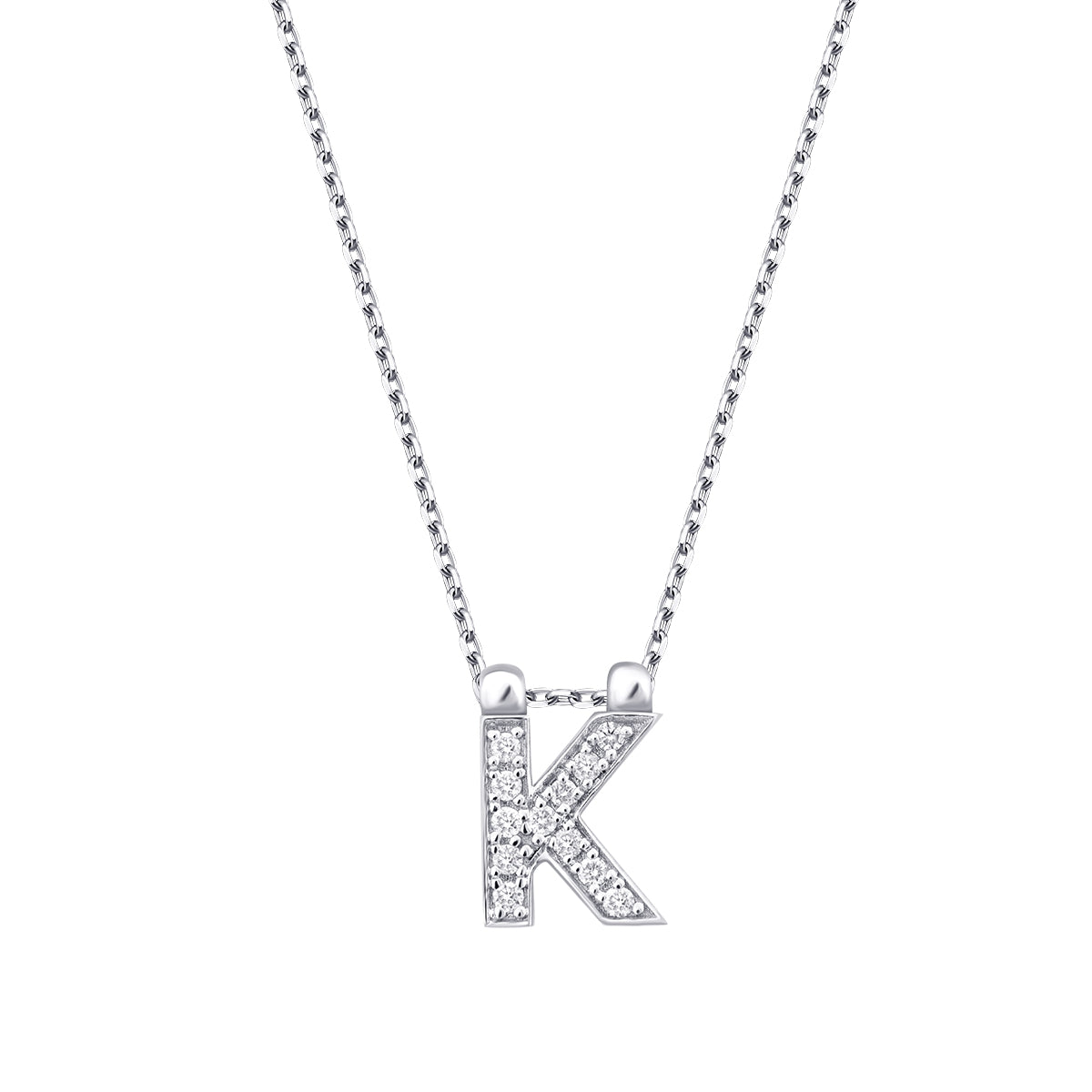 0.06 Karat Diamant K Buchstaben Halskette