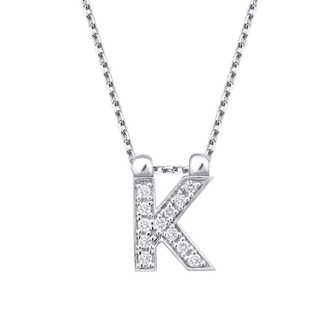 0.06 Karat Diamant K Buchstaben Halskette