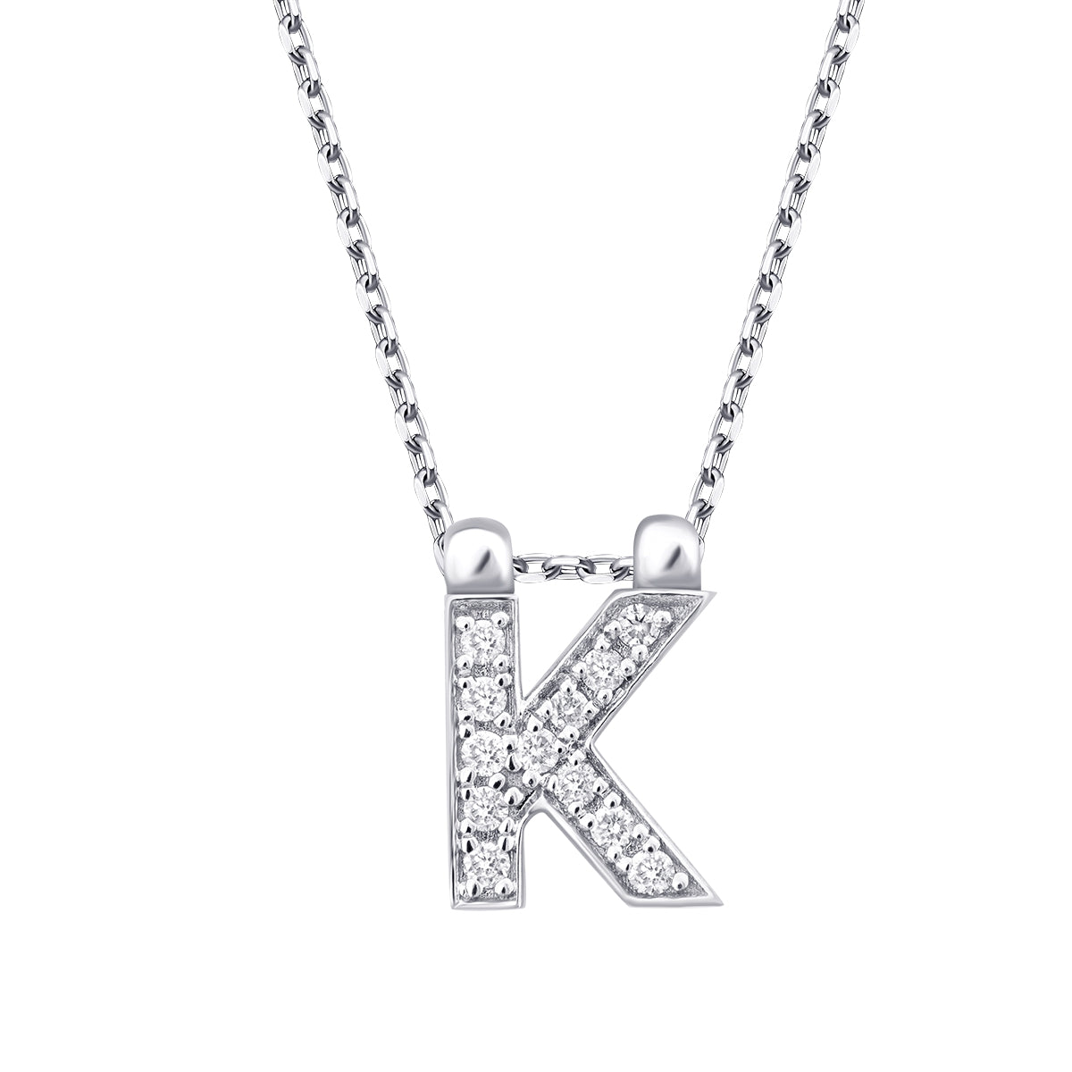 0.06 Karat Diamant K Buchstaben Halskette