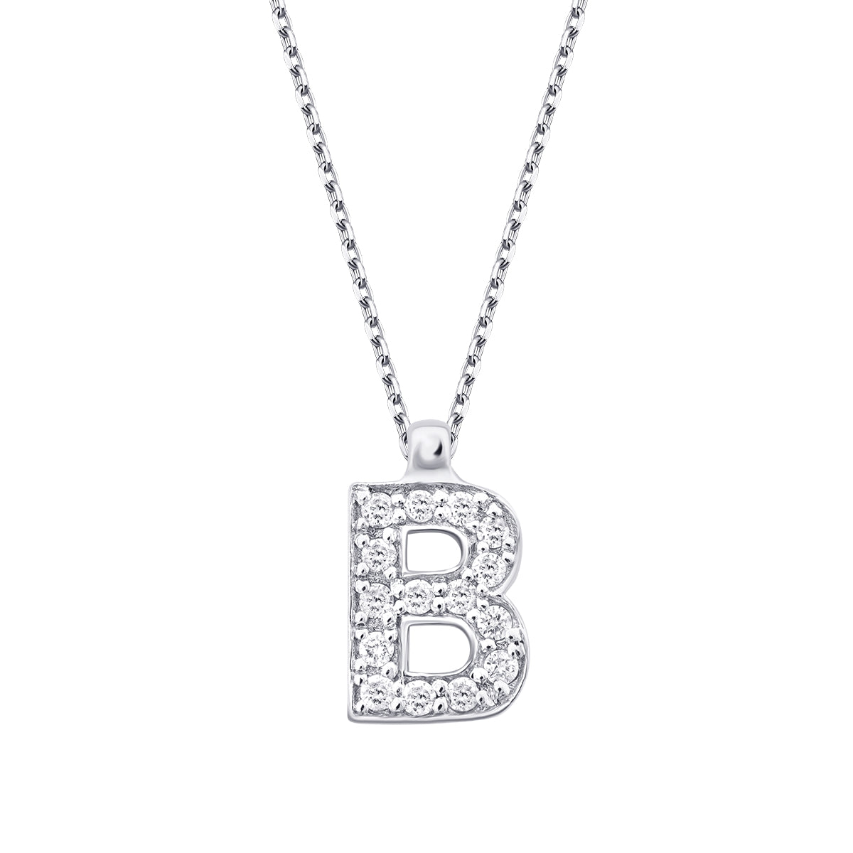 0.08 Karat Diamant B Buchstaben Halskette
