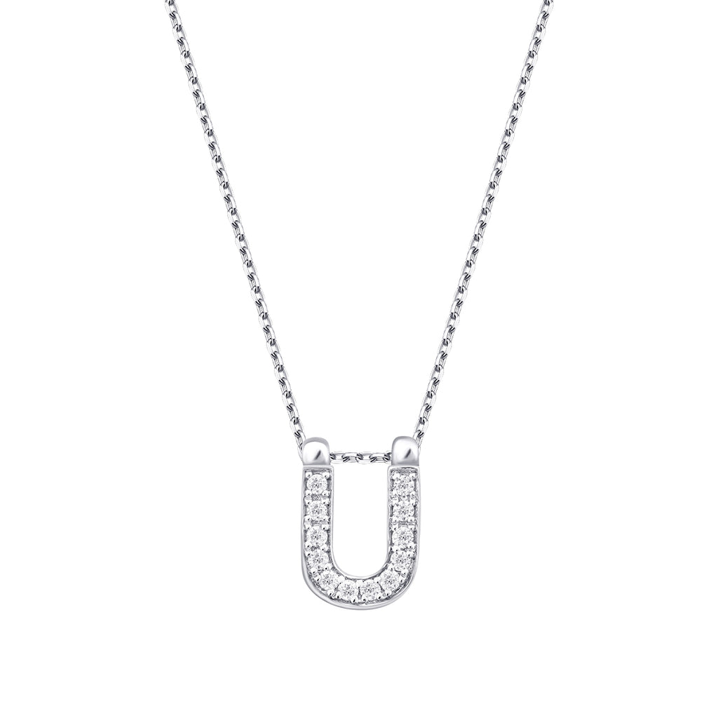 0.06 Karat Diamant U Buchstaben Halskette