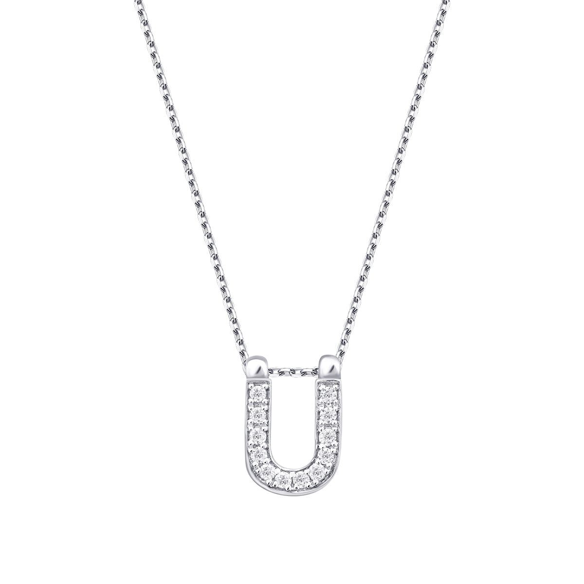 0.06 Karat Diamant U Buchstaben Halskette