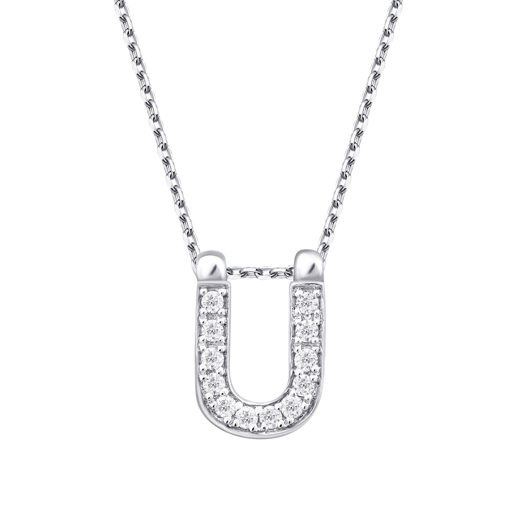 0.06 Karat Diamant U Buchstaben Halskette