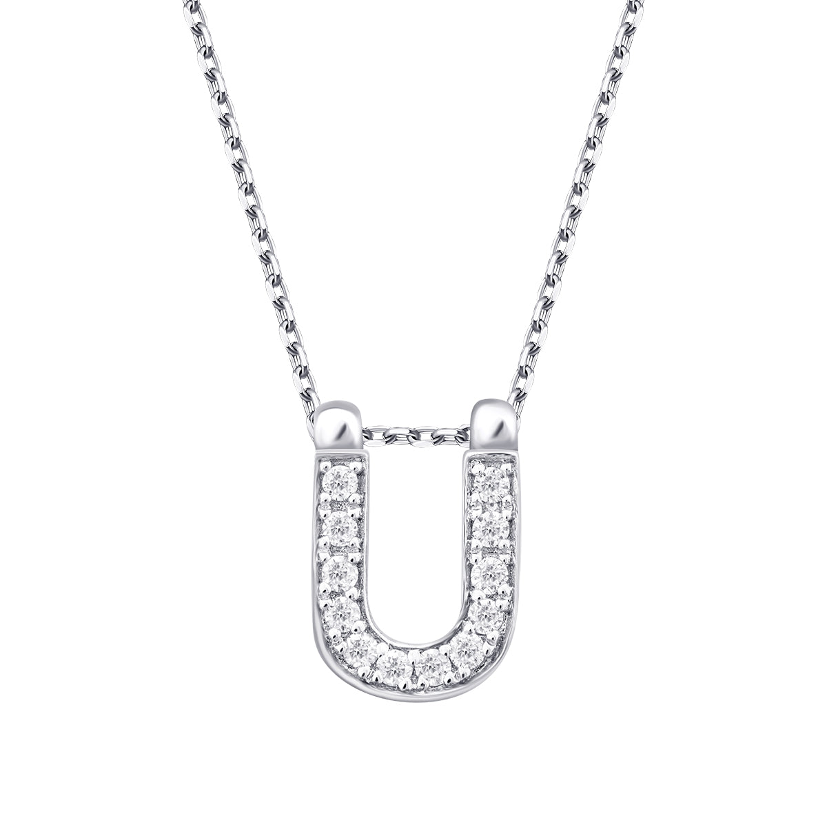 0.06 Karat Diamant U Buchstaben Halskette