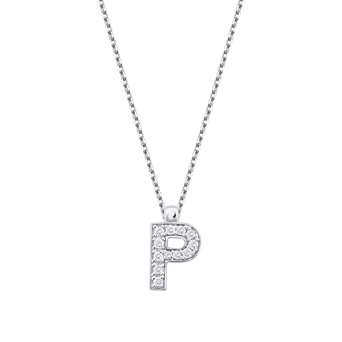 0.06 Karat Diamant P Buchstaben Halskette