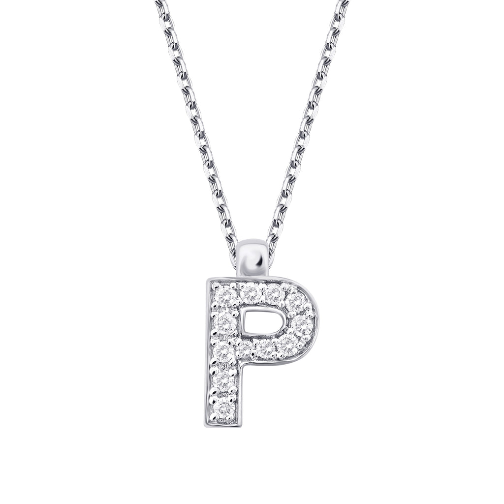 0.06 Karat Diamant P Buchstaben Halskette