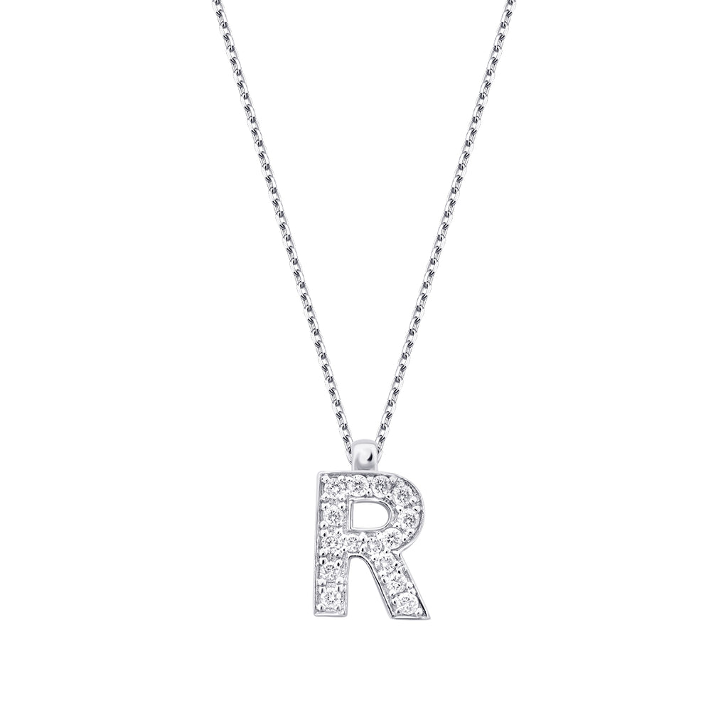 0.08 Karat Diamant R Buchstaben Halskette