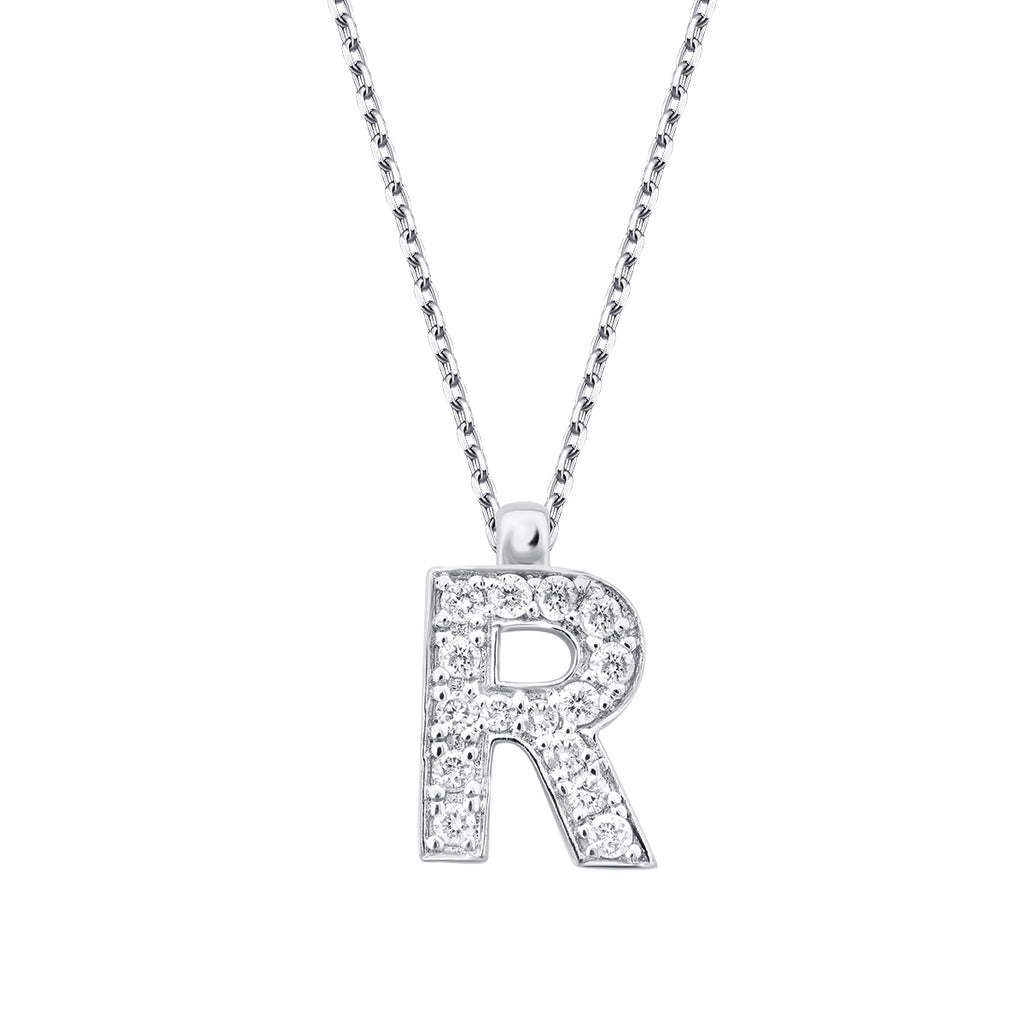 0.08 Karat Diamant R Buchstaben Halskette