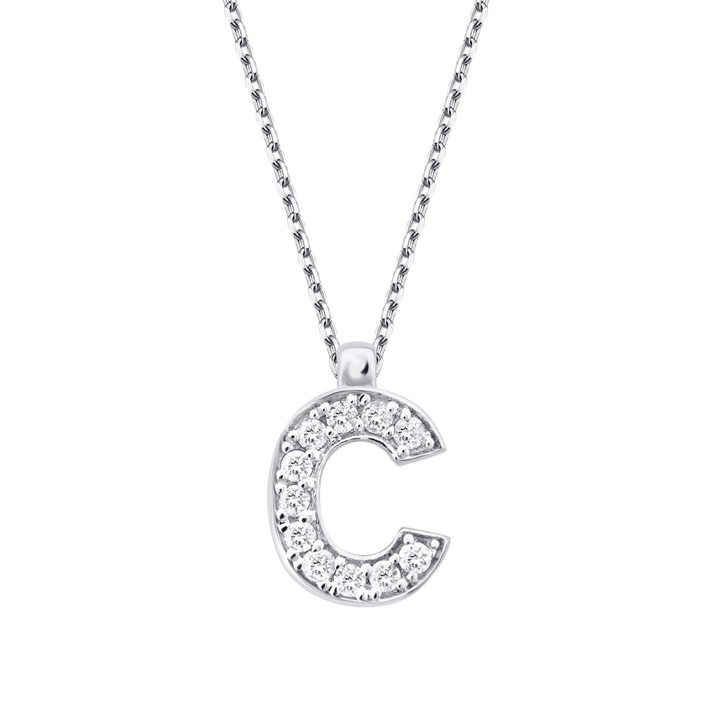 0.06 Karat Diamant C Buchstaben Halskette