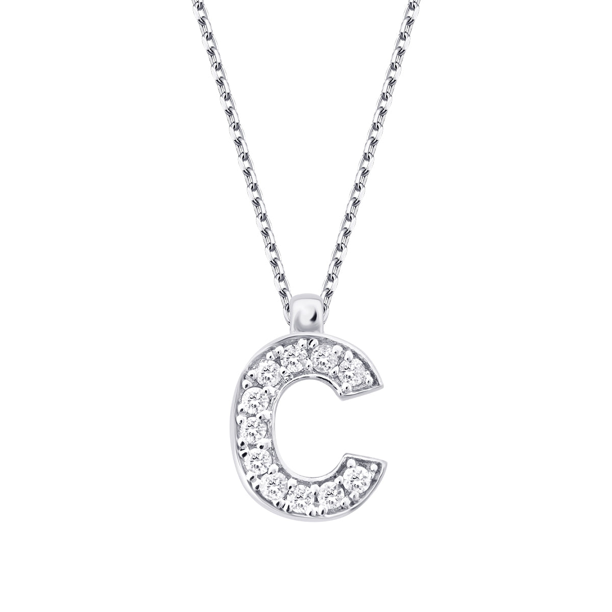 0.06 Karat Diamant C Buchstaben Halskette