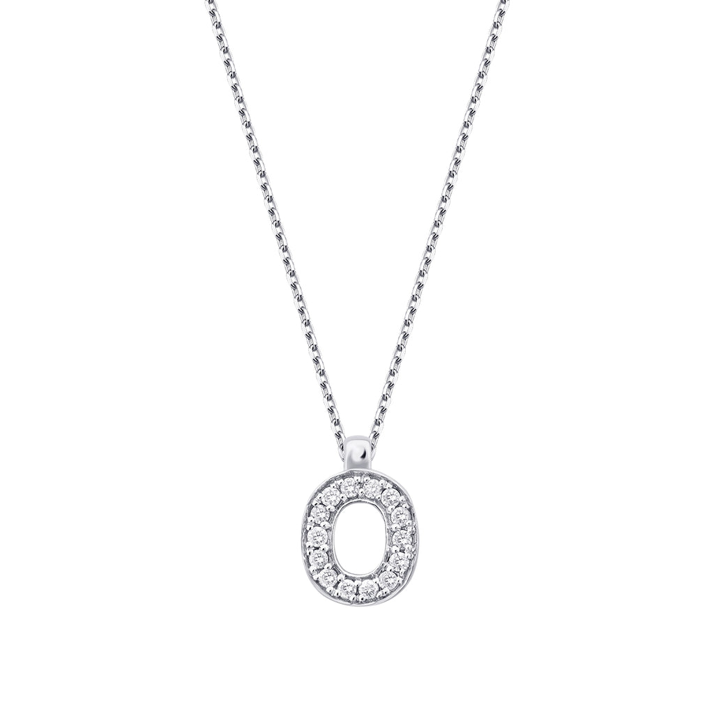 0.05 Karat Diamant O Buchstaben Halskette