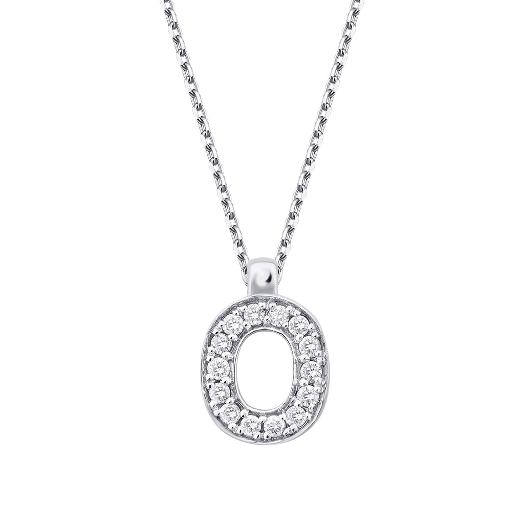 0.05 Karat Diamant O Buchstaben Halskette