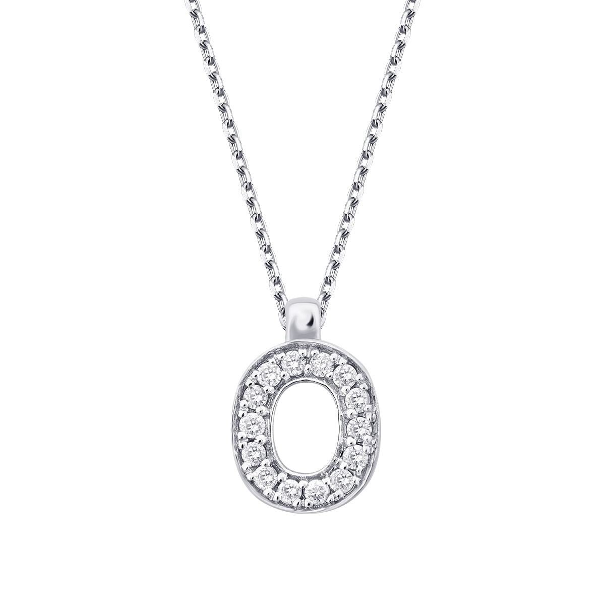 0.05 Karat Diamant O Buchstaben Halskette