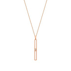 0.04 Karat Diamant Stein Lang Halskette