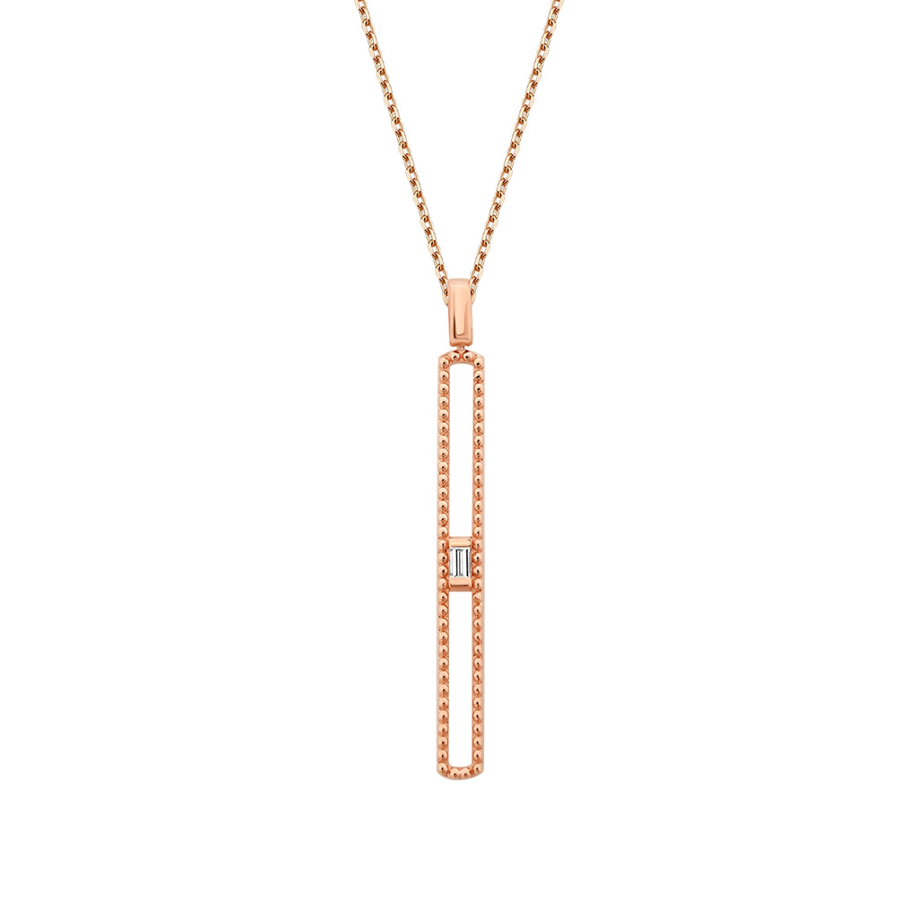 0.04 Karat Diamant Stein Lang Halskette