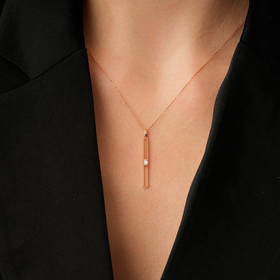 0.04 Karat Diamant Stein Lang Halskette