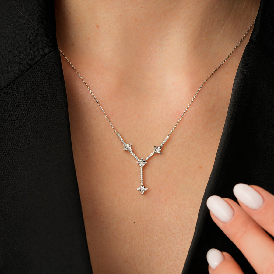0.12 Karat Diamant Hängende Halskette