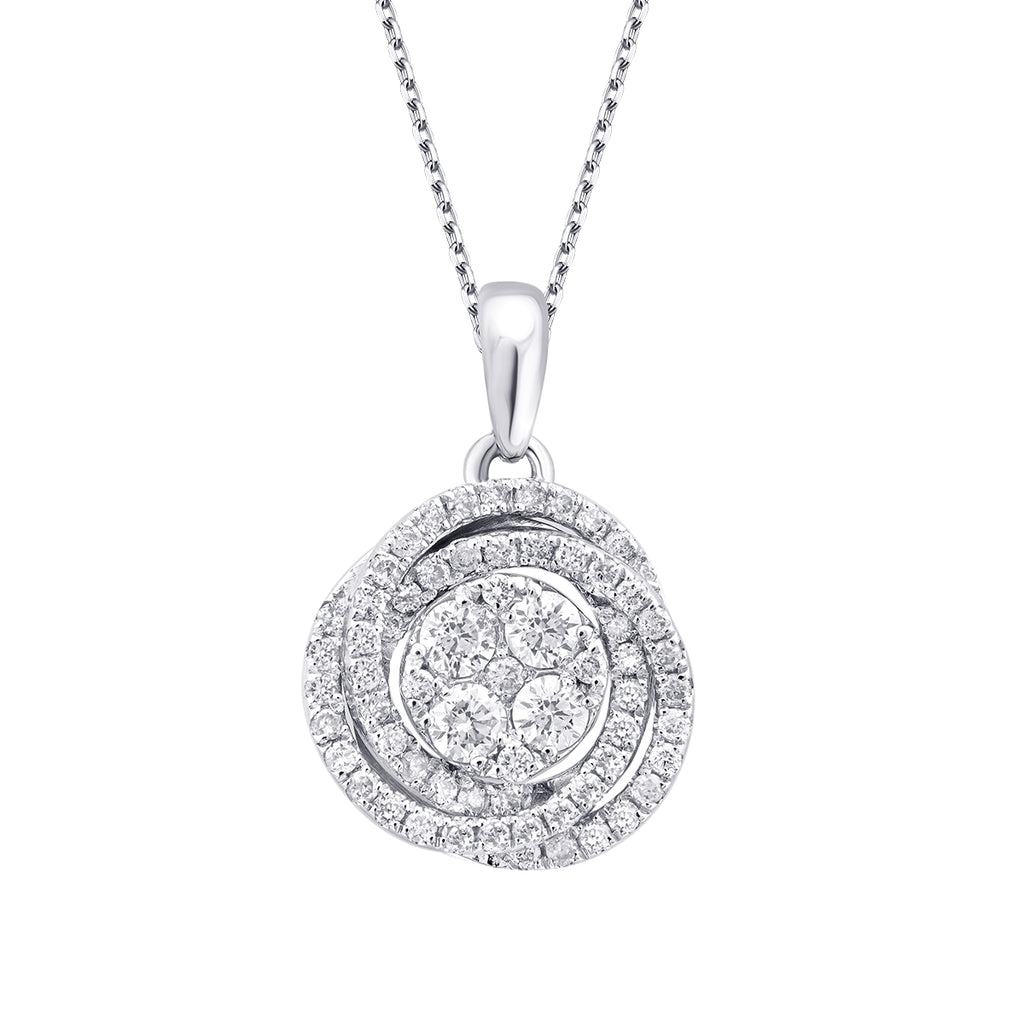 0.26 Karat Diamant Rund Detailreiches Halskette
