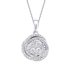 0.26 Karat Diamant Rund Detailreiches Halskette