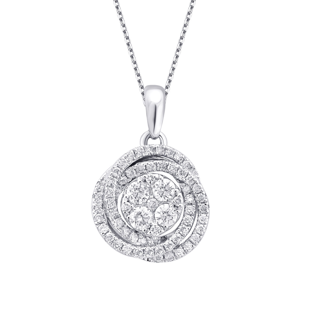 0.26 Karat Diamant Rund Detailreiches Halskette
