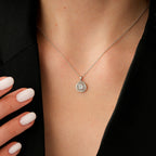 0.26 Karat Diamant Rund Detailreiches Halskette