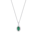 0.31 Karat Diamant Smaragd Ovale Halskette