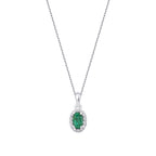 0.31 Karat Diamant Smaragd Ovale Halskette
