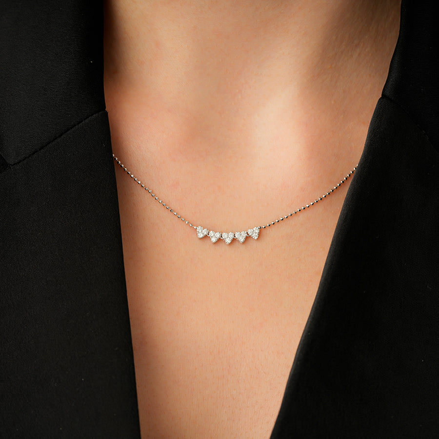 0.32 Karat Diamant Herz Halskette