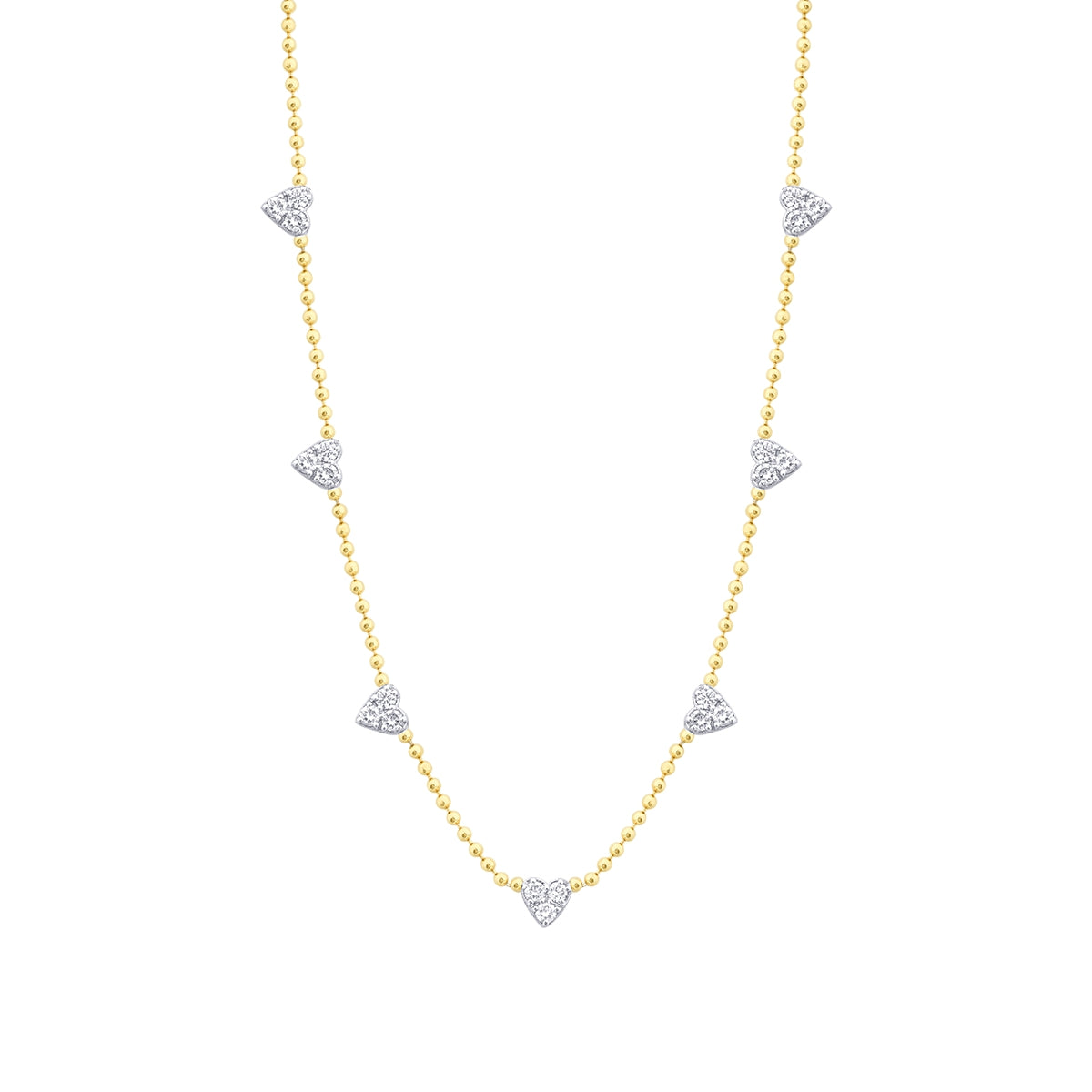 0.44 Karat Diamant Herz Detailreiches Halskette