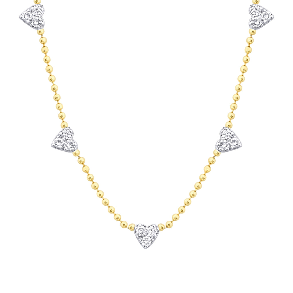 0.44 Karat Diamant Herz Detailreiches Halskette