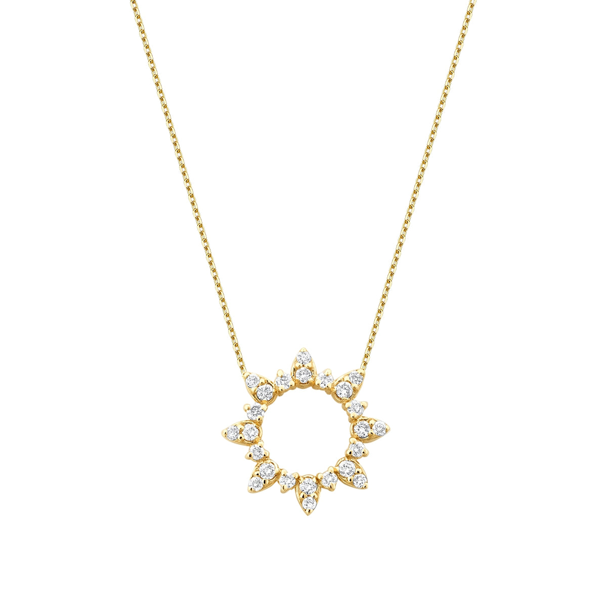 0.19 Karat Diamant Sonne Halskette