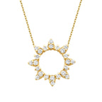 0.19 Karat Diamant Sonne Halskette