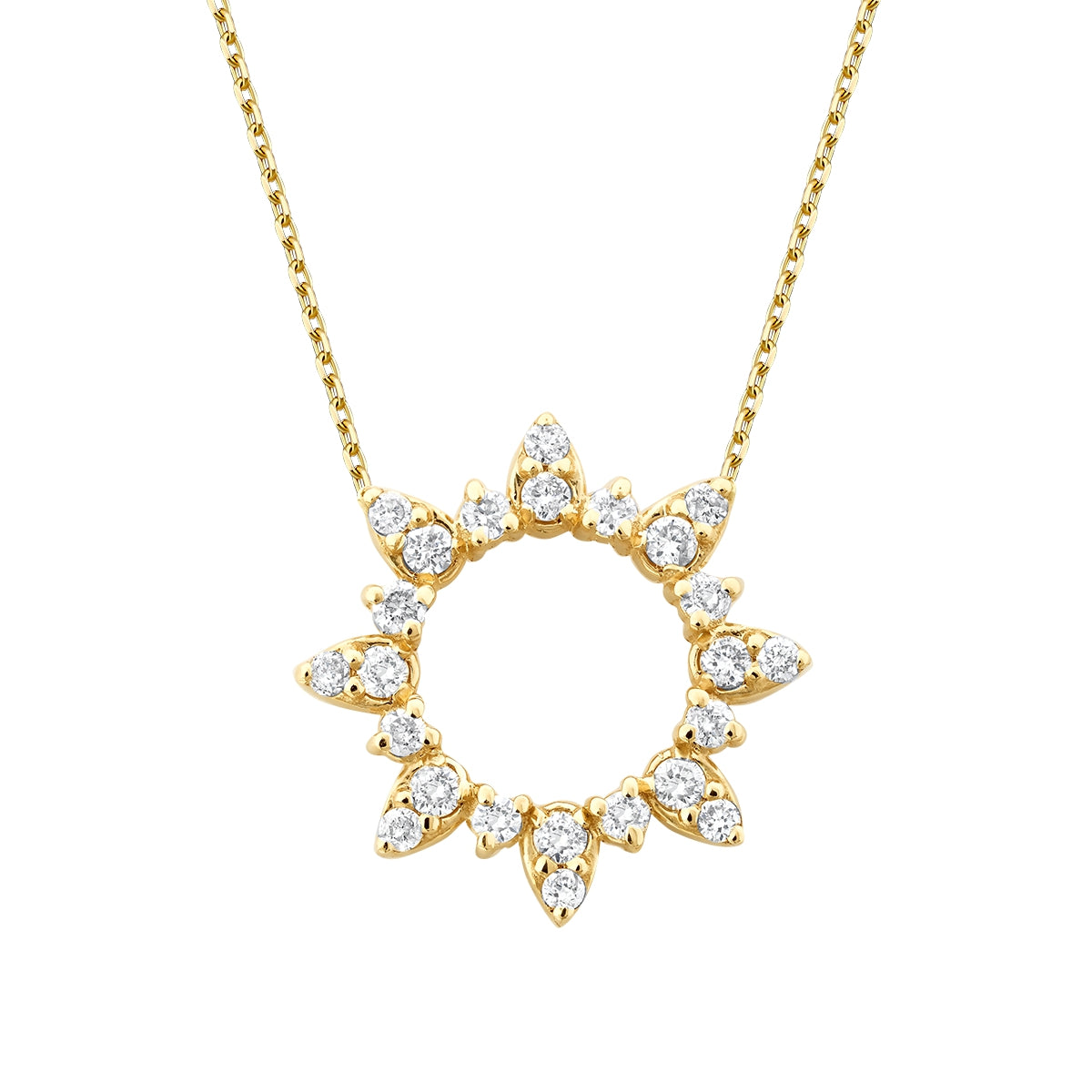0.19 Karat Diamant Sonne Halskette