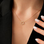 0.19 Karat Diamant Sonne Halskette